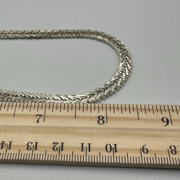 Milor Riccio Chain Necklace Sterling Silver Panther Head Clasp 16.5” 29 Grams - Picture 10 of 11